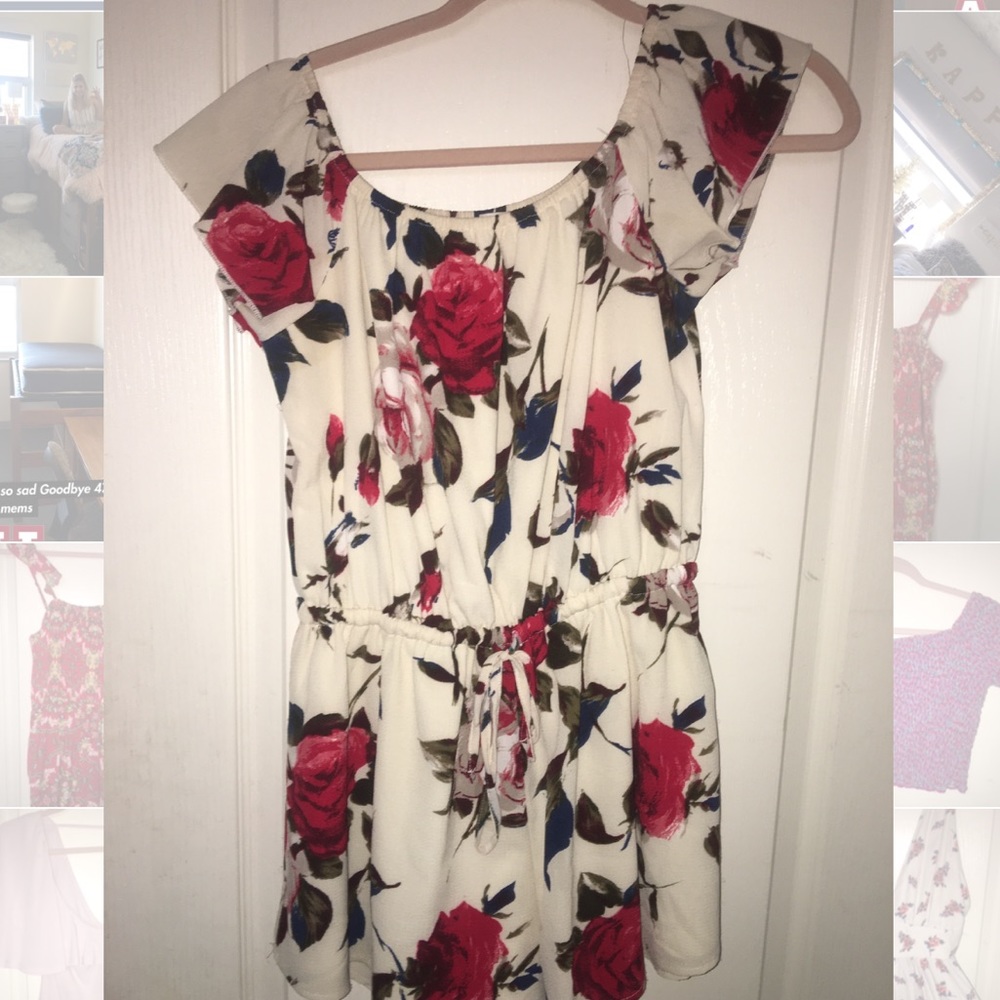 Rose floral romper